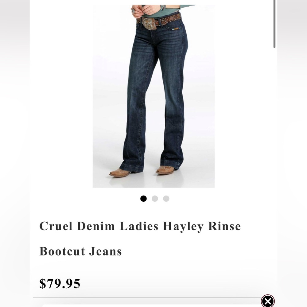 Cruel Hayley Dark Blue Jeans size 13 short worn once!